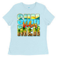 Baby Blue summer vibes Ladies Tee - Zillion Design Studio