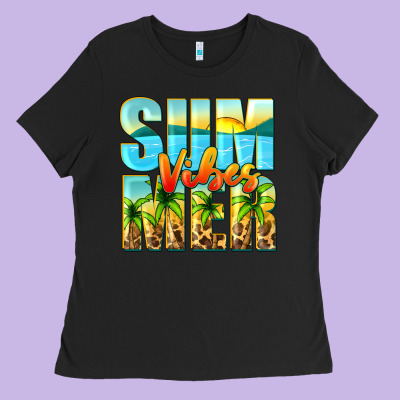 Summer Vibes Ladies Tee Designed By Zillion Design Studio