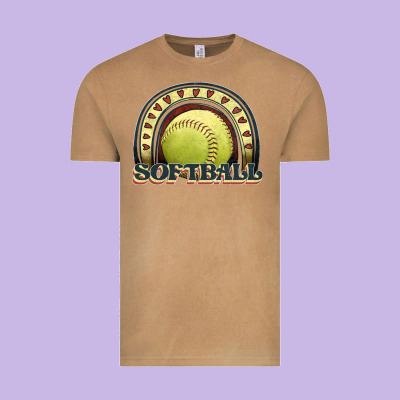 Softball Rainbow Vintage Tee Designed By Jahusdesignshop