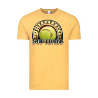 Vintage Mustard softball rainbow Vintage Tee - JahusDesignShop