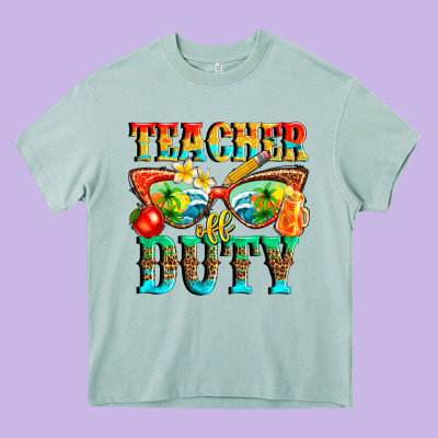Teacher Off Duty Heavy Core Tee Designed By Texasbilliewilder
