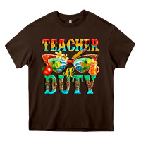 Chocolate Brown teacher off duty Heavy Core Tee - texasbilliewilder