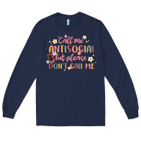 Navy call me antisocial but please don't call me Long Sleeve Tee - MaliasSmallBusiness