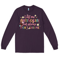 Plum call me antisocial but please don't call me Long Sleeve Tee - MaliasSmallBusiness