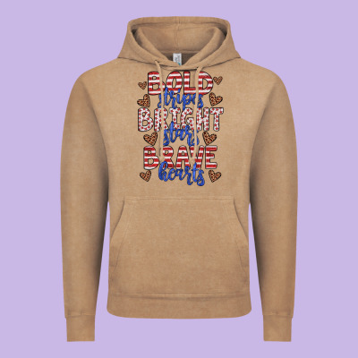 Bold Stripes Bright Stars Brave Hearts Vintage Hoodie Designed By Jahusdesignshop