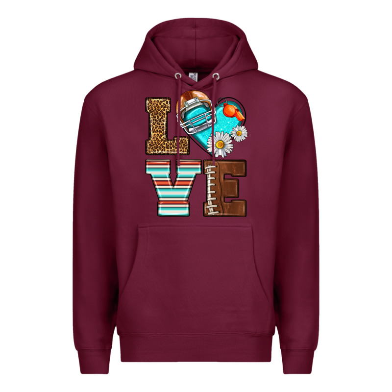 American Football Love And Helmet Premium Hoodie by NancyCooperArtShop | Teevron