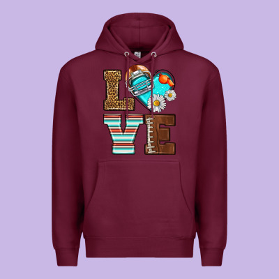 American Football Love And Helmet Premium Hoodie Designed By Nancycooperartshop