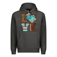 Charcoal Heather American Football love and helmet Premium Hoodie - NancyCooperArtShop