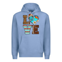 Colony Blue American Football love and helmet Premium Hoodie - NancyCooperArtShop