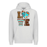 Dove Grey American Football love and helmet Premium Hoodie - NancyCooperArtShop