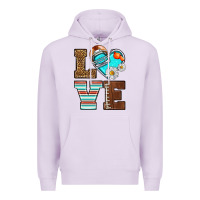 Lilac American Football love and helmet Premium Hoodie - NancyCooperArtShop