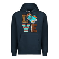 Navy American Football love and helmet Premium Hoodie - NancyCooperArtShop