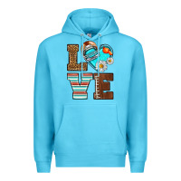 Ocean Blue American Football love and helmet Premium Hoodie - NancyCooperArtShop
