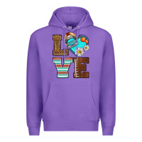 Purple American Football love and helmet Premium Hoodie - NancyCooperArtShop