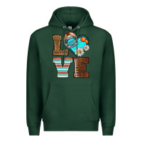 Sports Green American Football love and helmet Premium Hoodie - NancyCooperArtShop