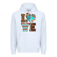 White American Football love and helmet Premium Hoodie - NancyCooperArtShop