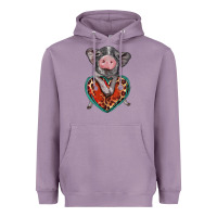 Lavender baby pig with leopard heart Heavyweight Hoodie - BarkalooDesign