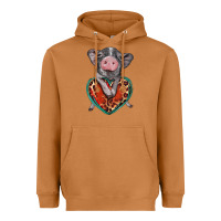Meerkat baby pig with leopard heart Heavyweight Hoodie - BarkalooDesign