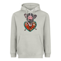 Moon Dust baby pig with leopard heart Heavyweight Hoodie - BarkalooDesign