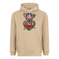 Mushroom baby pig with leopard heart Heavyweight Hoodie - BarkalooDesign