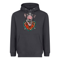 Smoke baby pig with leopard heart Heavyweight Hoodie - BarkalooDesign