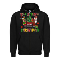 Black Christmas Santa and reindeer truck Zipper Hoodie - MaliasSmallBusiness