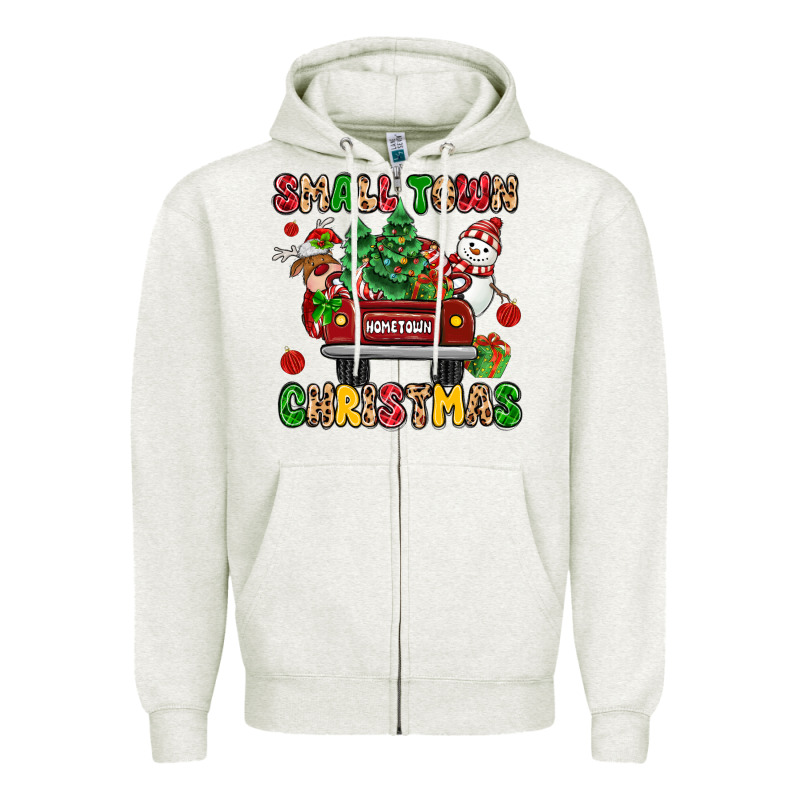 Christmas Santa And Reindeer Truck Zipper Hoodie by MaliasSmallBusiness | Teevron