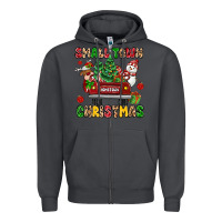 Smoke Christmas Santa and reindeer truck Zipper Hoodie - MaliasSmallBusiness