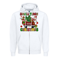 White Christmas Santa and reindeer truck Zipper Hoodie - MaliasSmallBusiness