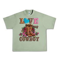 Oil Green valentines day love my cowboy Urban Heavy Tee - AdoDesignShop