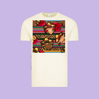 Mexican Gnomes Seamless Pattern Vintage Tee Designed By Bundleandbundleshop