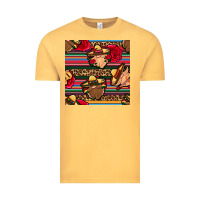 Vintage Mustard mexican gnomes seamless pattern Vintage Tee - BundleAndBundleShop
