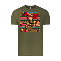 Vintage Olive mexican gnomes seamless pattern Vintage Tee - BundleAndBundleShop