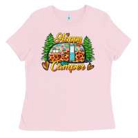 Bubblegum Pink happy camper Ladies Tee - Zillion Design Studio