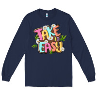Navy take it easy Long Sleeve Tee - MaliasSmallBusiness