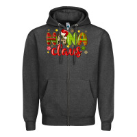 Charcoal Heather nana claus Zipper Hoodie - MaliasSmallBusiness