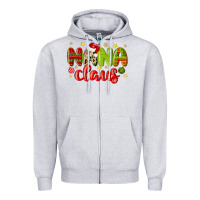 Heather Grey nana claus Zipper Hoodie - MaliasSmallBusiness