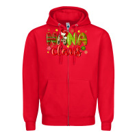 Red nana claus Zipper Hoodie - MaliasSmallBusiness