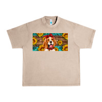 French Oak beagle with sunflowers license plate Urban Heavy Tee - Artiststas