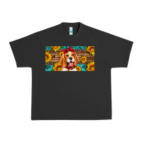 Pigment Black beagle with sunflowers license plate Urban Heavy Tee - Artiststas
