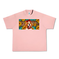 Salmon beagle with sunflowers license plate Urban Heavy Tee - Artiststas