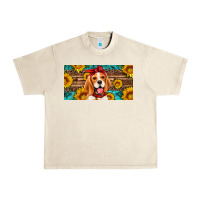 Sandshell beagle with sunflowers license plate Urban Heavy Tee - Artiststas