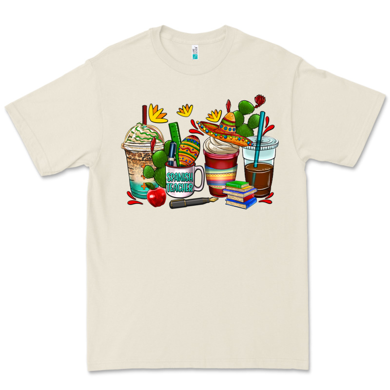 Spanish Teacher Coffee Cups Premium Tee by AdoDesignShop | Teevron