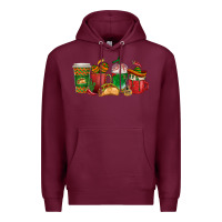 Burgundy Tacos Coffee Cups Premium Hoodie - texasbilliewilder