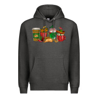 Charcoal Heather Tacos Coffee Cups Premium Hoodie - texasbilliewilder