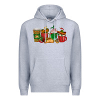 Heather Grey Tacos Coffee Cups Premium Hoodie - texasbilliewilder