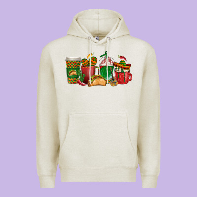 Tacos Coffee Cups Premium Hoodie Designed By Texasbilliewilder