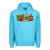 Ocean Blue Tacos Coffee Cups Premium Hoodie - texasbilliewilder