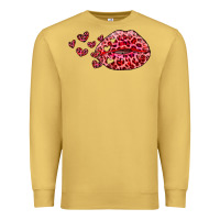 Antique Gold kiss with leopard and hearts Premium Sweatshirt - RanaPortraitStore