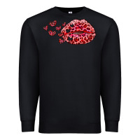 Black kiss with leopard and hearts Premium Sweatshirt - RanaPortraitStore